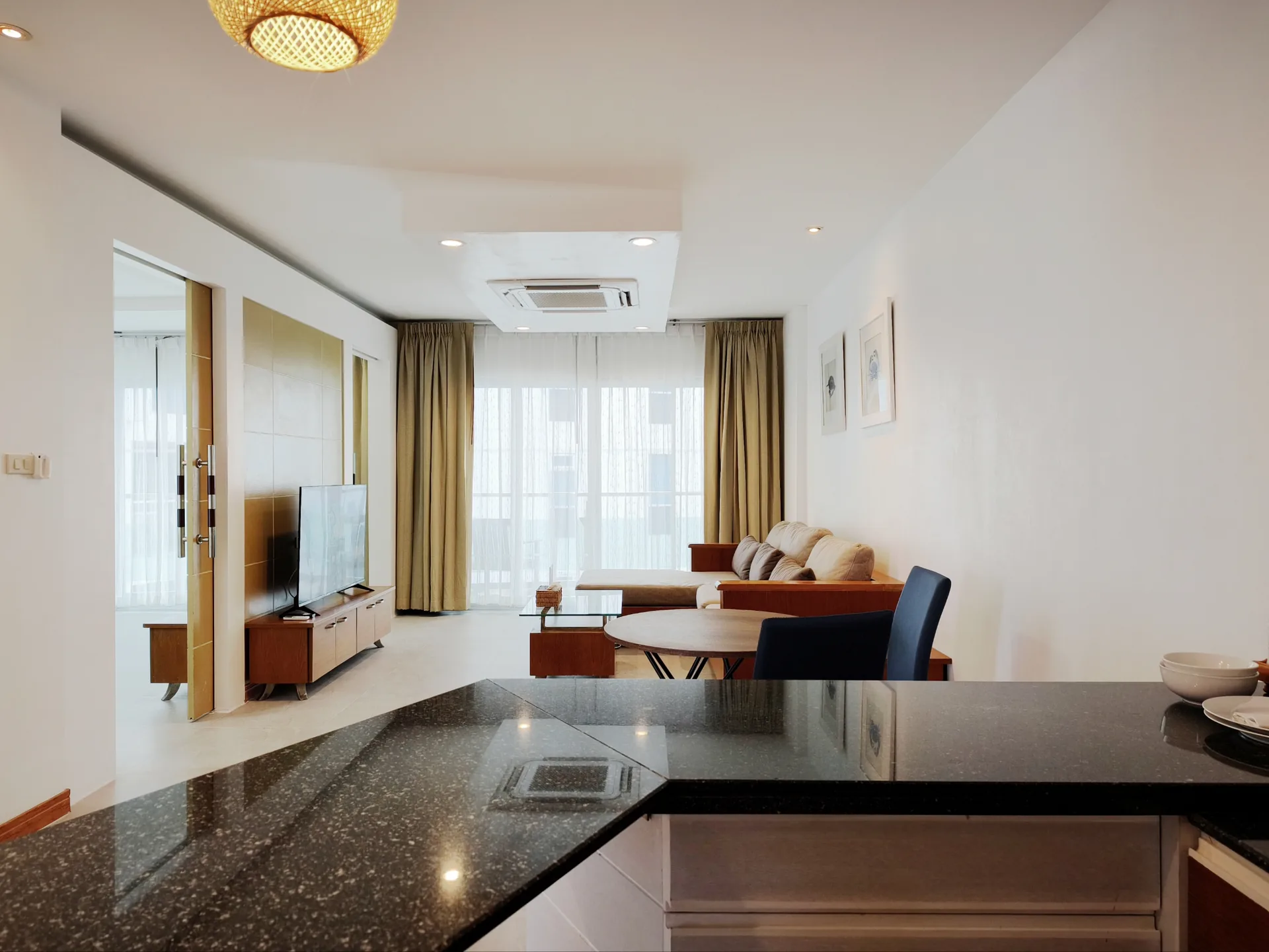 Spacious suite living room at Royal Beach View